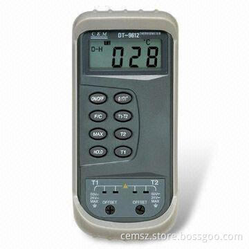 LCD Digital Thermometer with 0.5% Accuracy and Dual Thermocouple Inputs